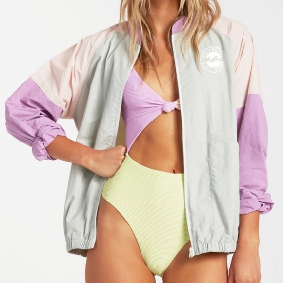 Billabong Jackets & Blazers - Billabong Pastel Color Block Windbreaker Size S